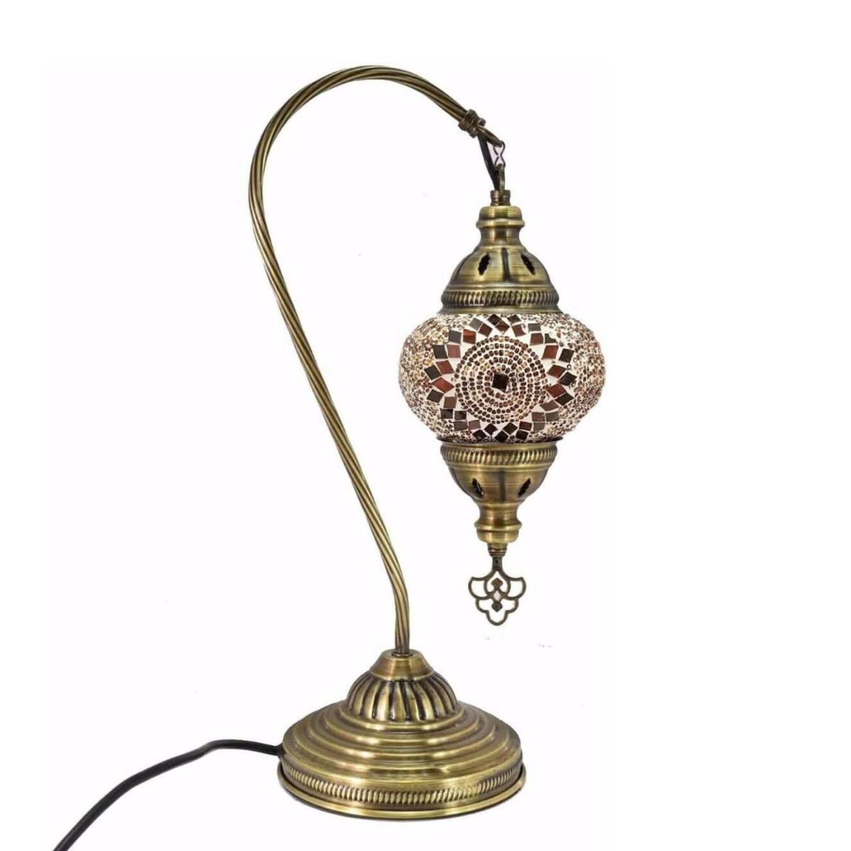 Turkish Moroccan Table Desk Lamp Mosaic Glass CE - Style -7 - Gold – image 2