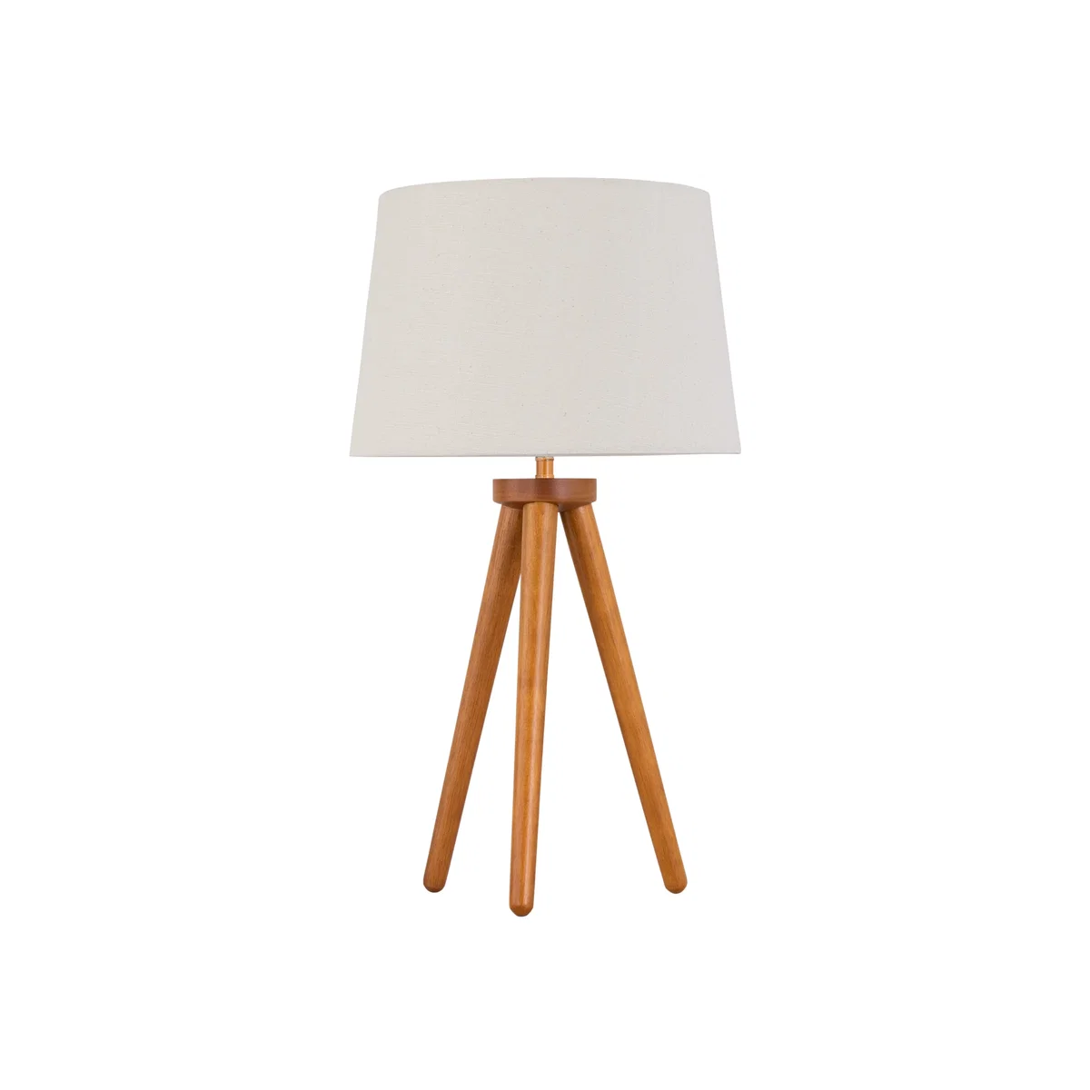Voyage Dark Oak Table Lamp Or Bedside Light With Natural Linen Shade - Dark Wood & Natural Linen – image 1