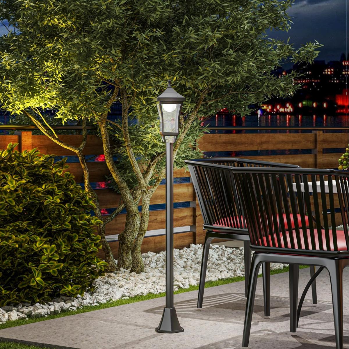 Outsunny 1.3 m Garden Lamp Post Light - Black