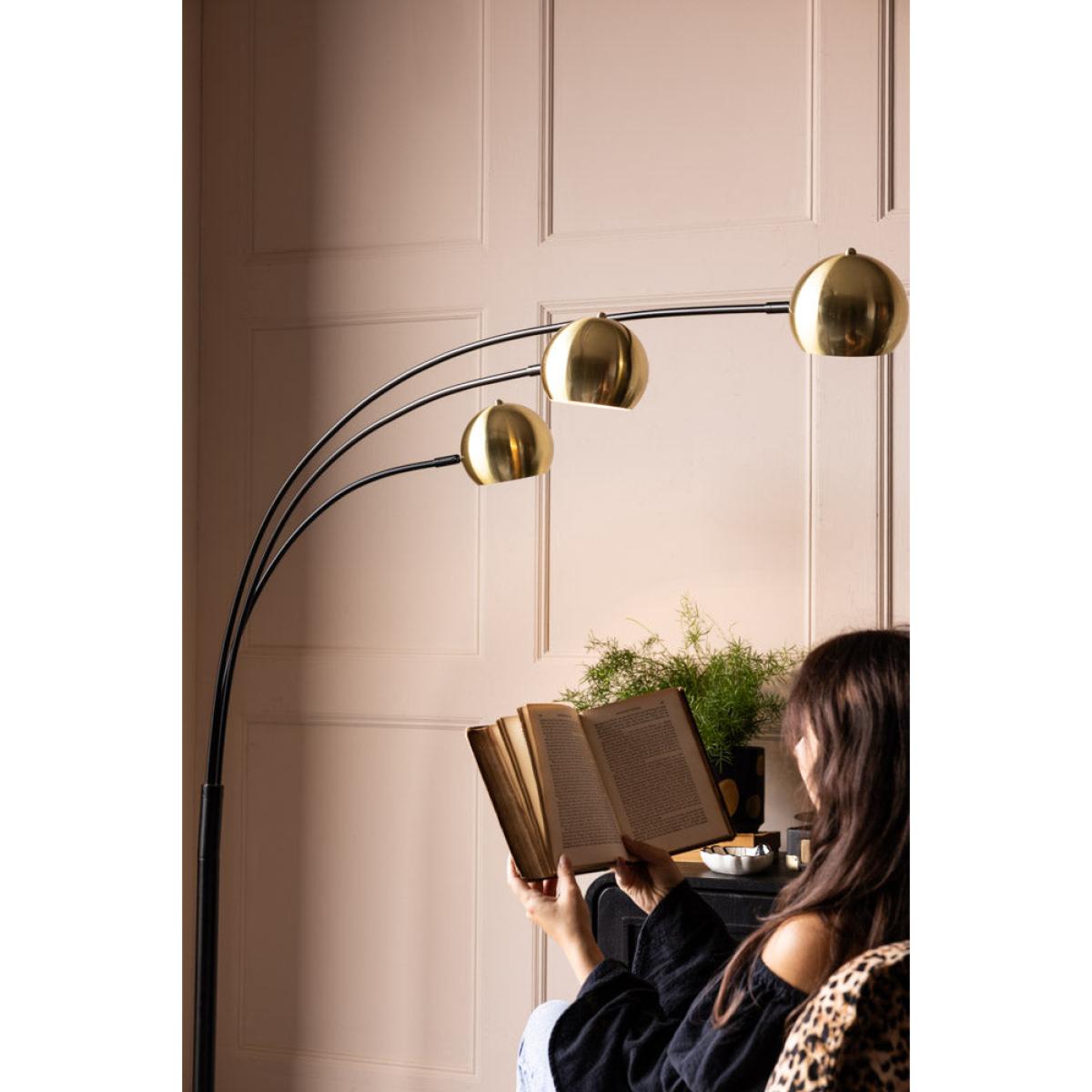 Statement Black & Gold Retro Arch Floor Lamp – image 2
