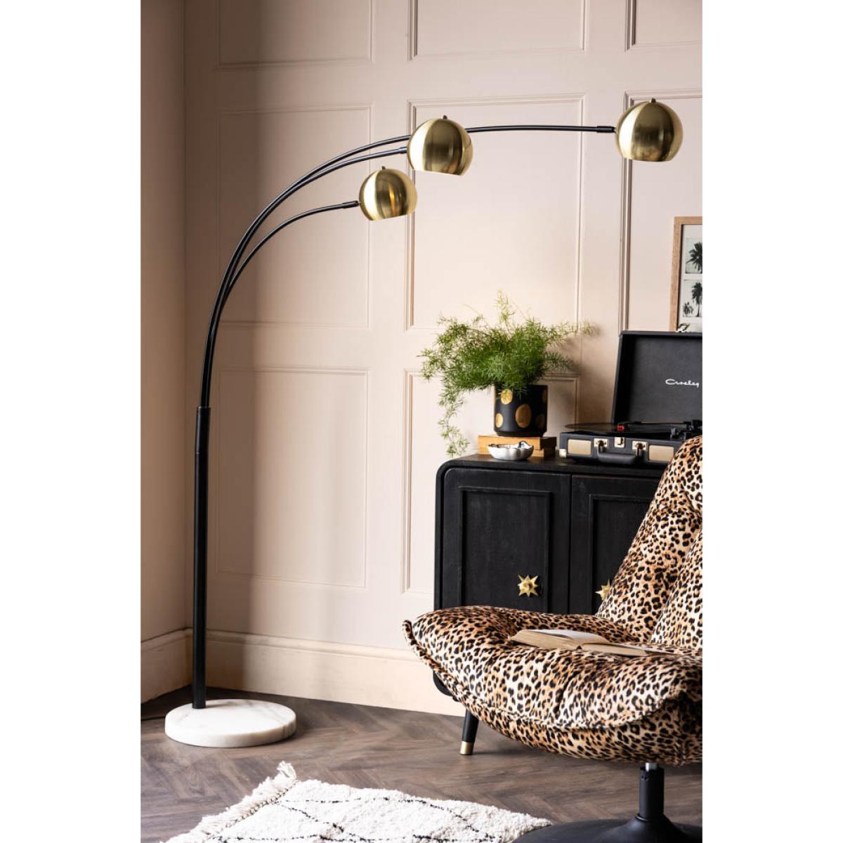 Statement Black & Gold Retro Arch Floor Lamp – image 3