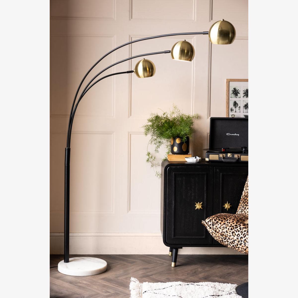 Statement Black & Gold Retro Arch Floor Lamp – image 1