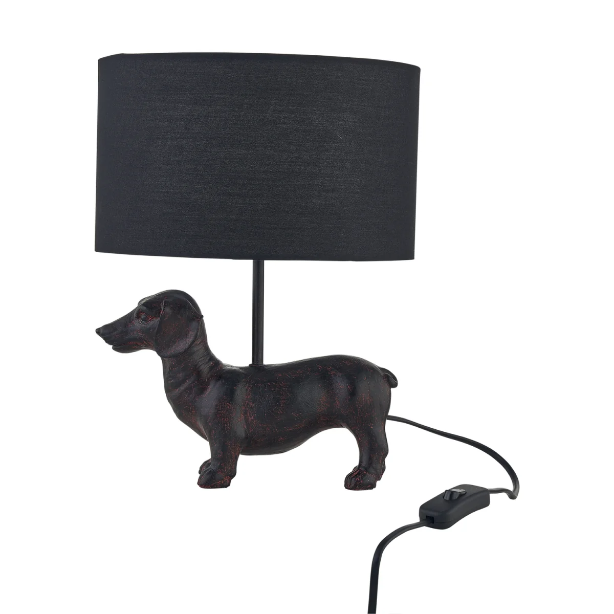Set Of 2 Ronnie Table Lamp With Shades - Black Resin And Black Cotton – image 2