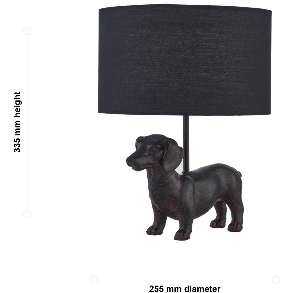 Set Of 2 Ronnie Table Lamp With Shades - Black Resin And Black Cotton – image 7