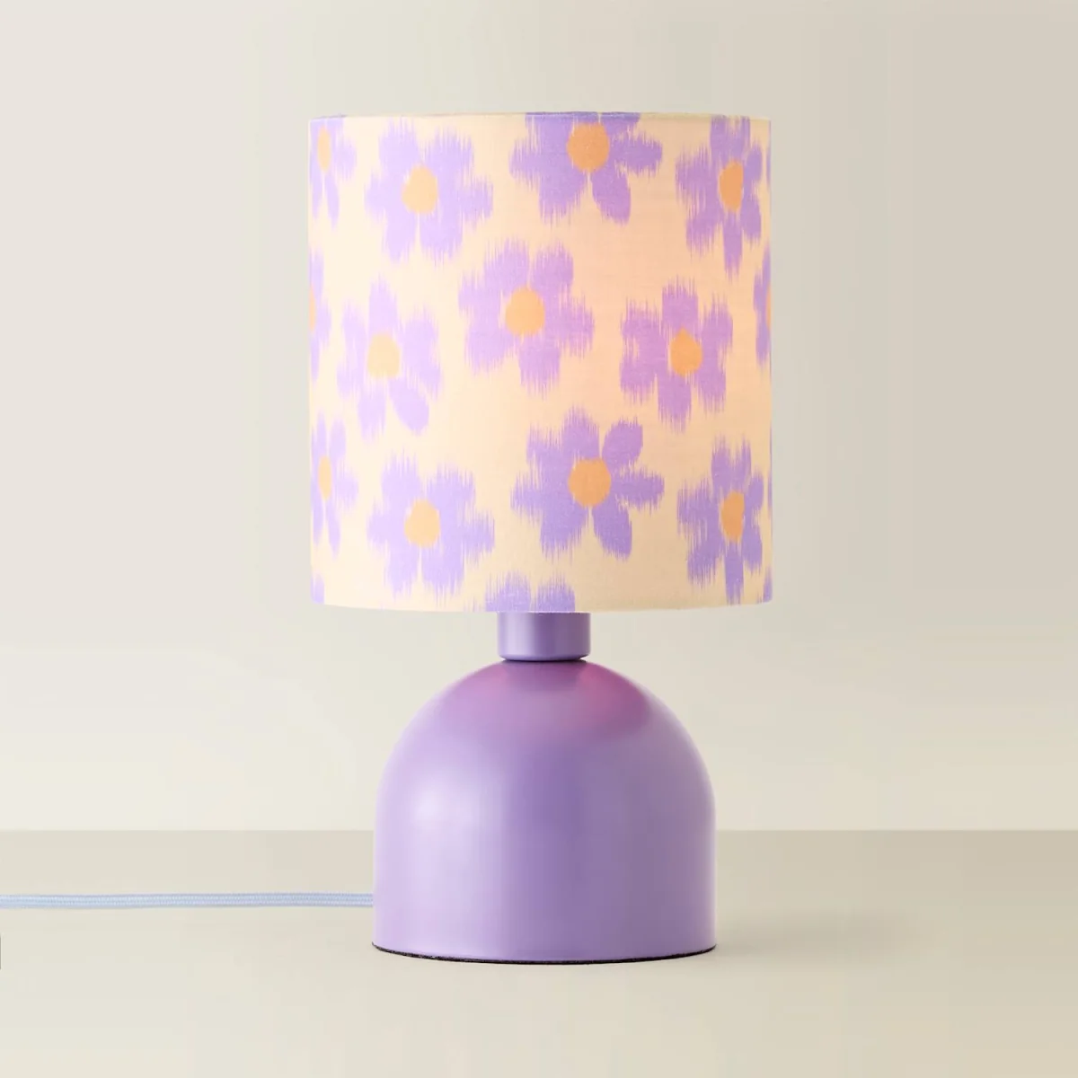 Miley Purple Floral Print Table Lamp Drum Shade - Purple – image 4