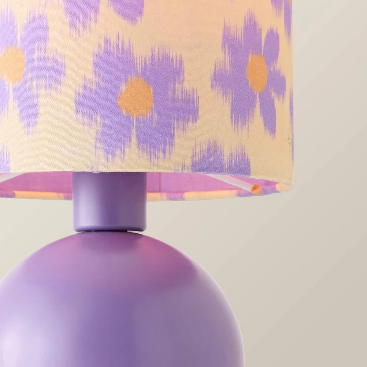 Miley Purple Floral Print Table Lamp Drum Shade - Purple – image 5