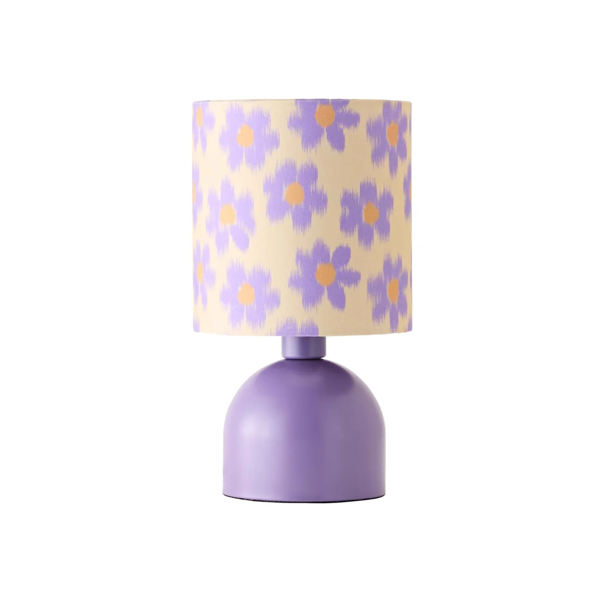 Miley Purple Floral Print Table Lamp Drum Shade - Purple – image 1