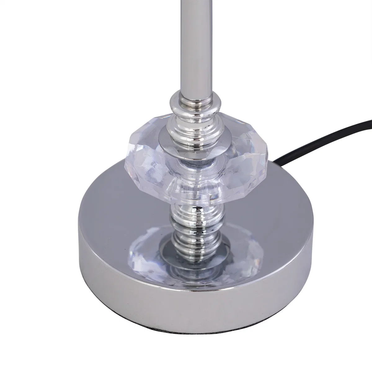 Chrome Jewelled Table Lamp With Burgundy Fern Shade - Chrome & Burgundy – image 2
