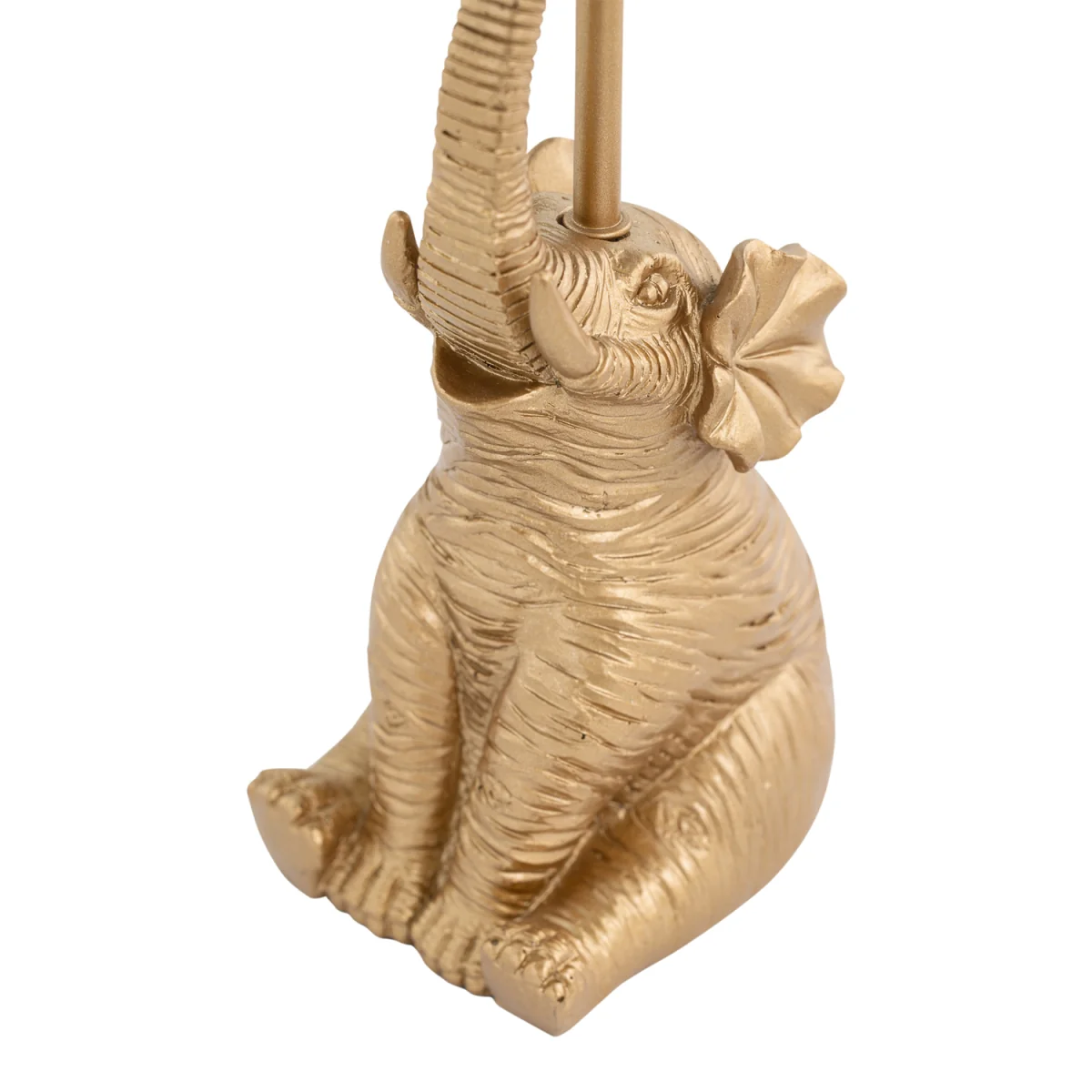 Set Of 2 Elephant Table Lamp With Shades - Gold Resin And Black Cotton – image 8
