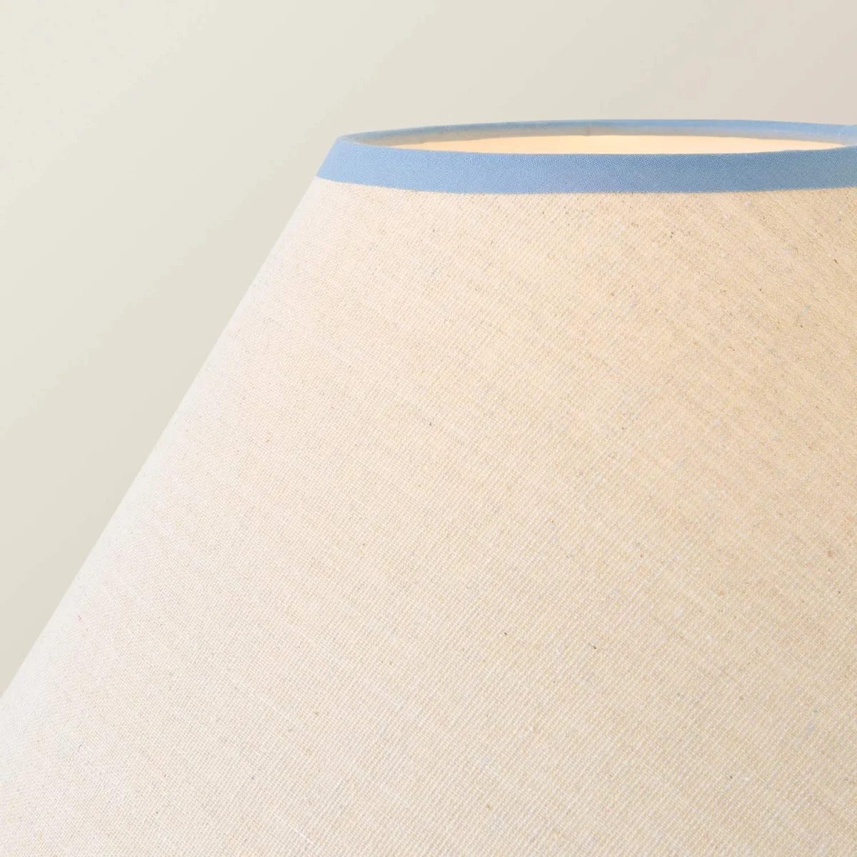 Bobbin Walnut Floor Lamp Linen Trim Shade Floor Lamp - Blue Trim / Yes - Walnut – image 5