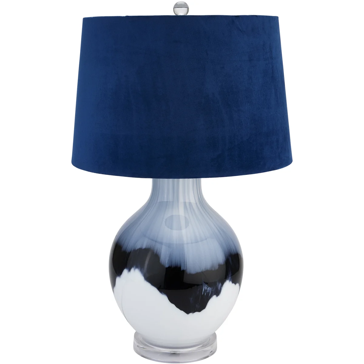 Ice Shadows Handcrafted Table Lamp With Velvet Shade - White – image 3