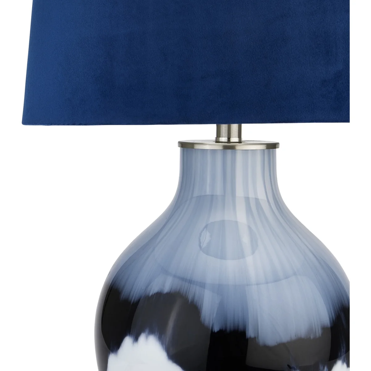 Ice Shadows Handcrafted Table Lamp With Velvet Shade - White – image 4