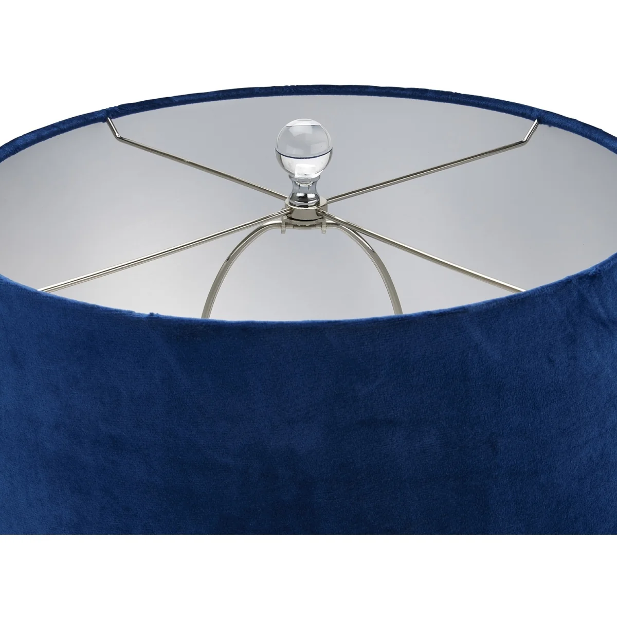 Ice Shadows Handcrafted Table Lamp With Velvet Shade - White – image 1