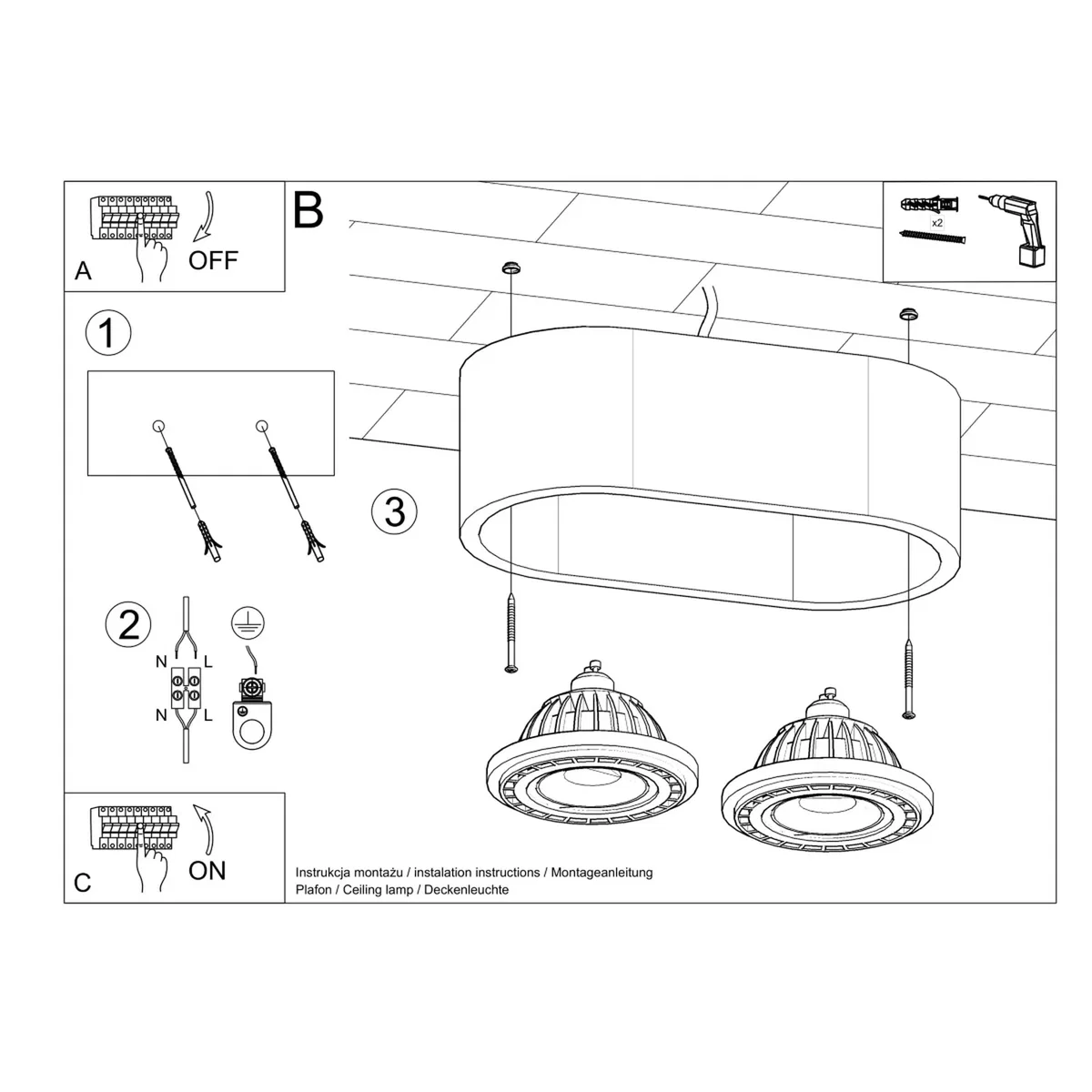 Ceiling lamp BASIC 2 natural wood - natural wood – image 8
