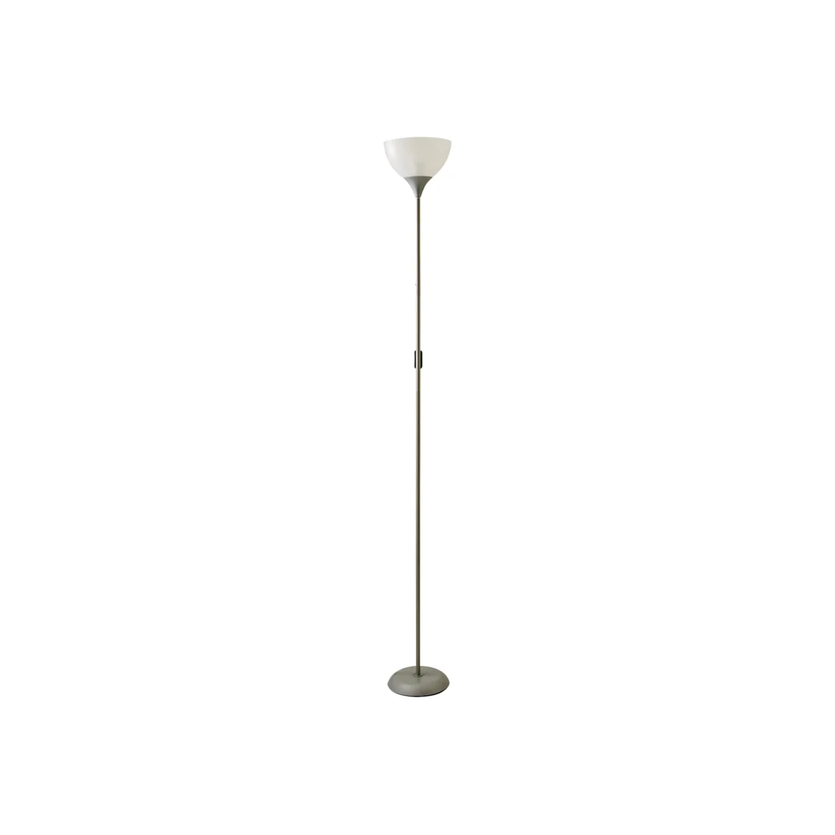 Dalby Stem Uplighter Floor Lamp with Frosted Glass Shade - Orange / Yes - Silver – image 1