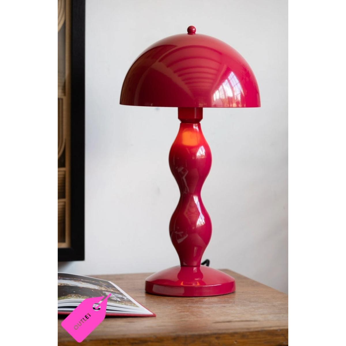 Raspberry Red Wavy Retro Table Lamp - DISCONTINUED – image 2