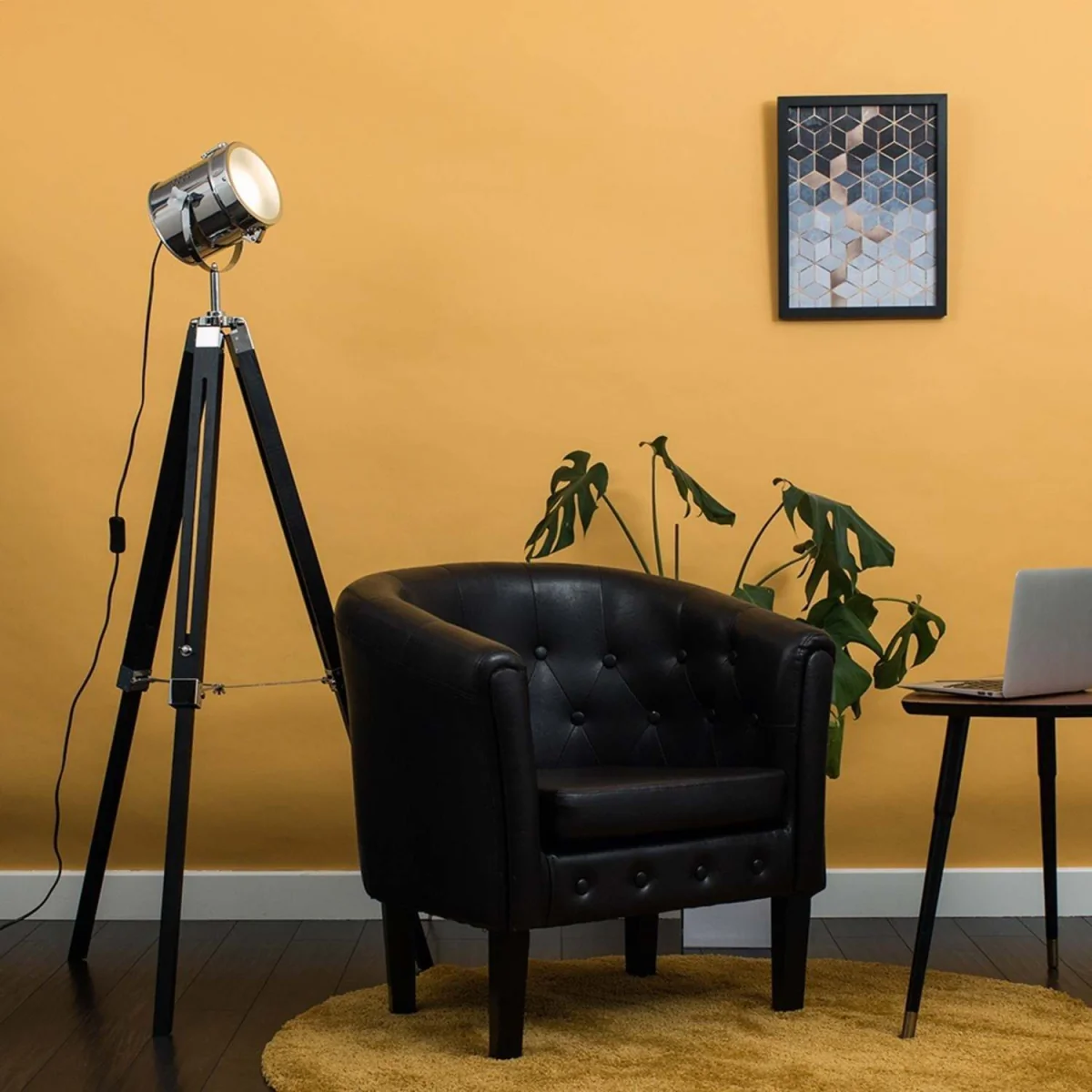 Starboard Spotlight Tripod Black Floor Lamp - Black / Yes - Black and Chrome – image 2
