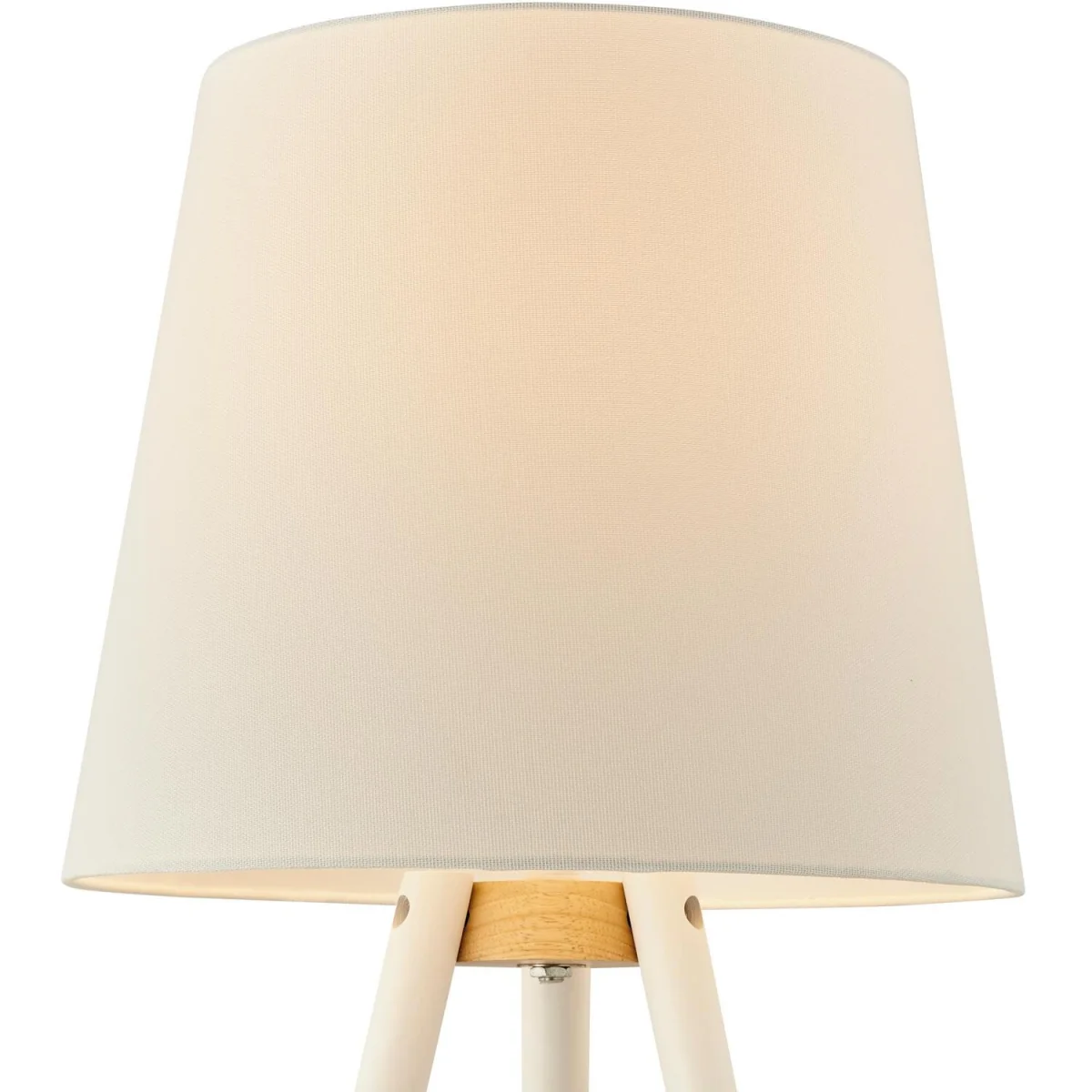 Kelsey White & Wood Tripod Standing Floor Lamp with Shelf - White – image 6