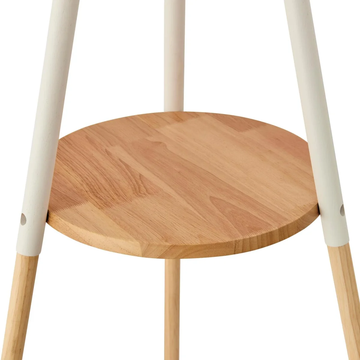 Kelsey White & Wood Tripod Standing Floor Lamp with Shelf - White – image 7