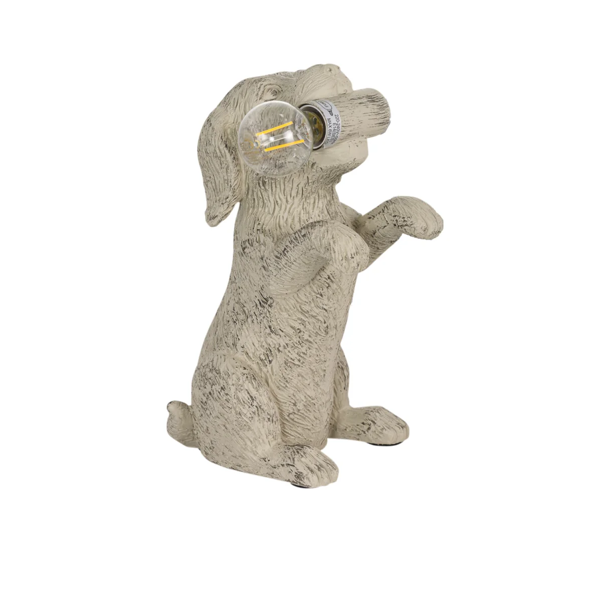 Dog Table Lamp - Natural Painted Resin – image 3