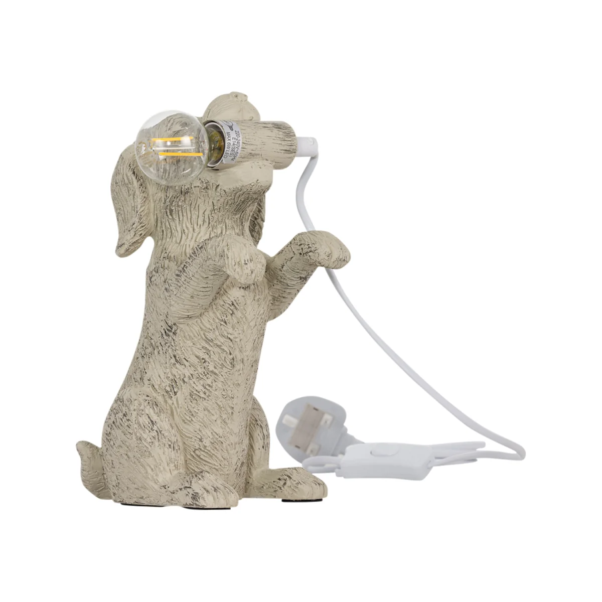 Dog Table Lamp - Natural Painted Resin – image 8