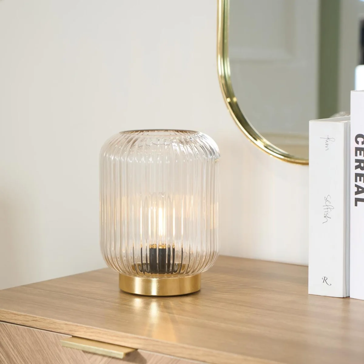 OHS Glass Battery Operated Table Lamp - Clear – image 2