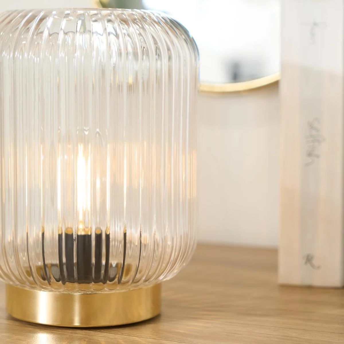 OHS Glass Battery Operated Table Lamp - Clear – image 3
