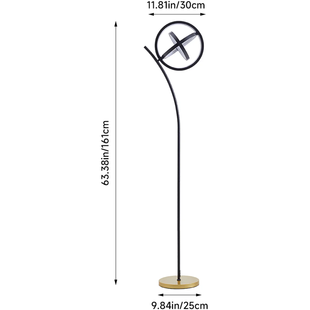 Rotating Adjustable LED Floor Lamp with Foot Switch - Black – image 9
