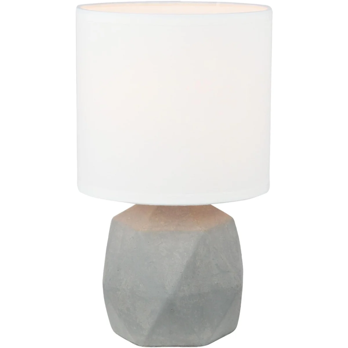 Set Of 2 Wilson Table Lamp With Shades - Grey Concrete And White Cotton – image 2