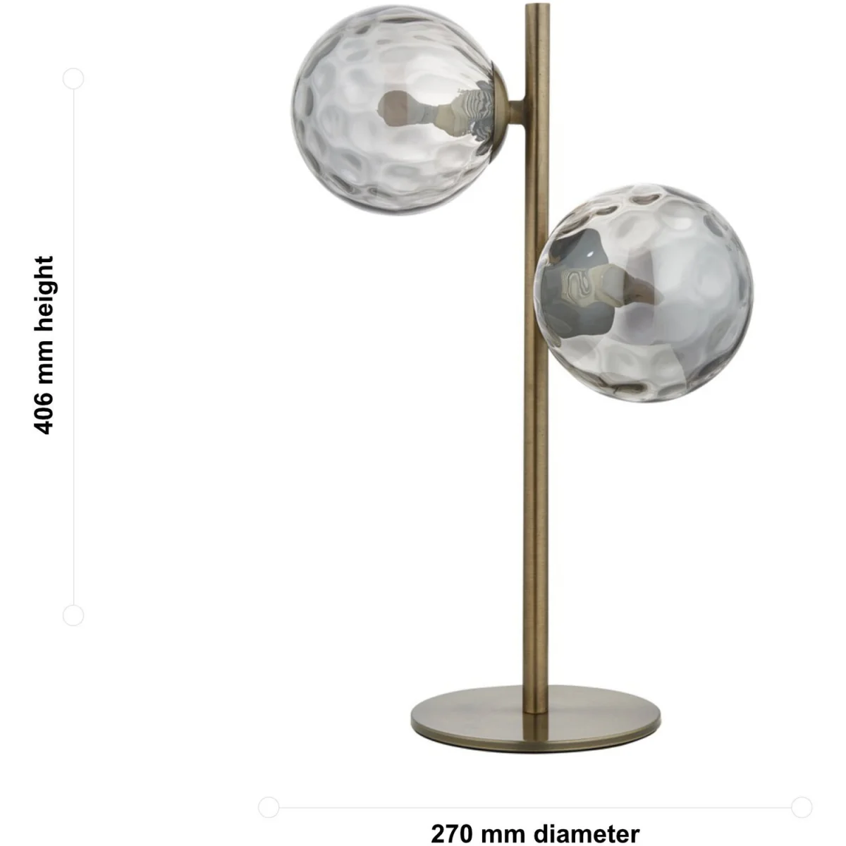 Becksley 2lt Table Lamp - Antique Brass Plate And Smoked Glass – image 3