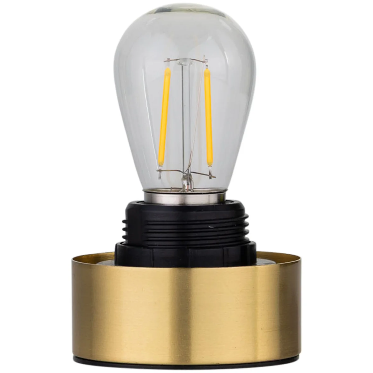 Betchley Battery Operated Satin Brass Lamp With White Glass - Brass & White – image 2