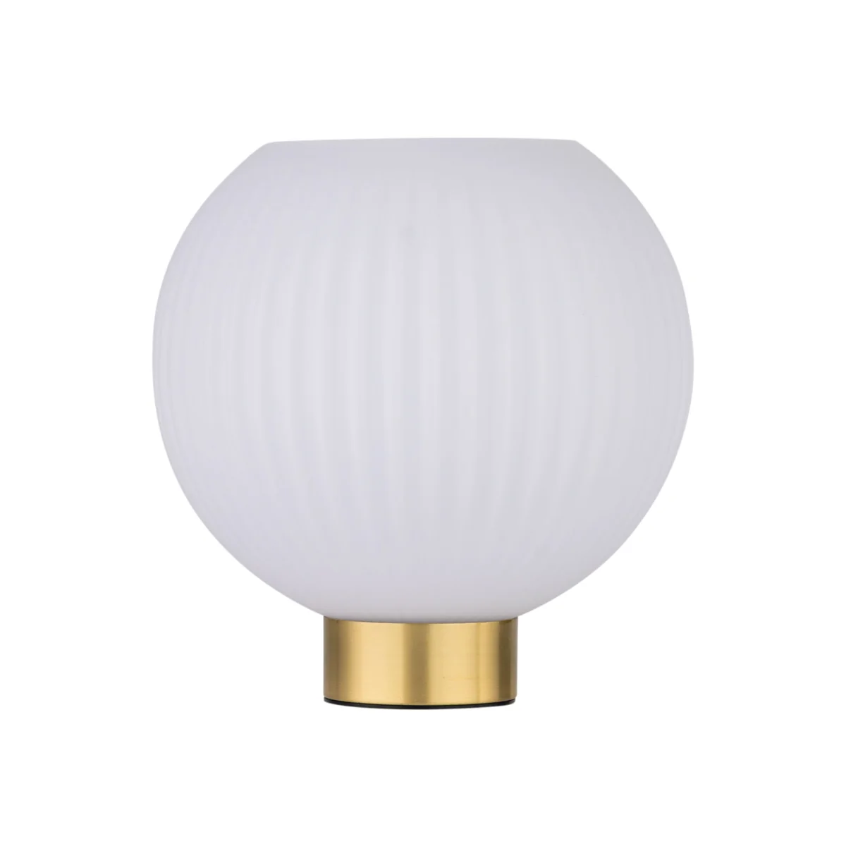 Betchley Battery Operated Satin Brass Lamp With White Glass - Brass & White – image 1