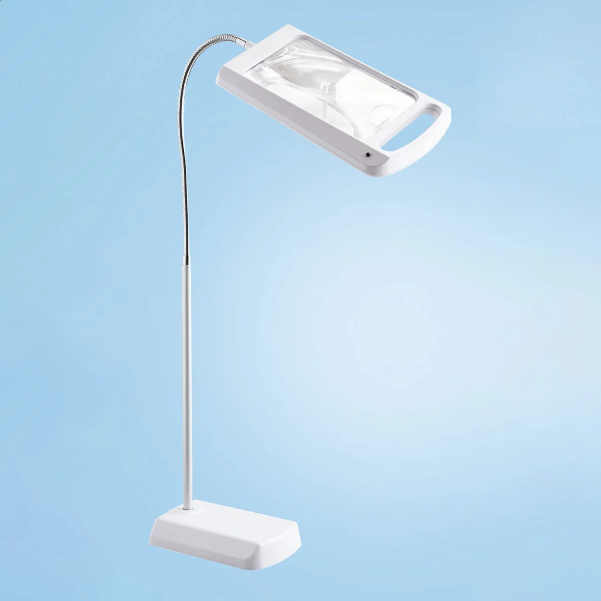 Magnifying Floor Lamp with LED Light - White, Silver – image 3