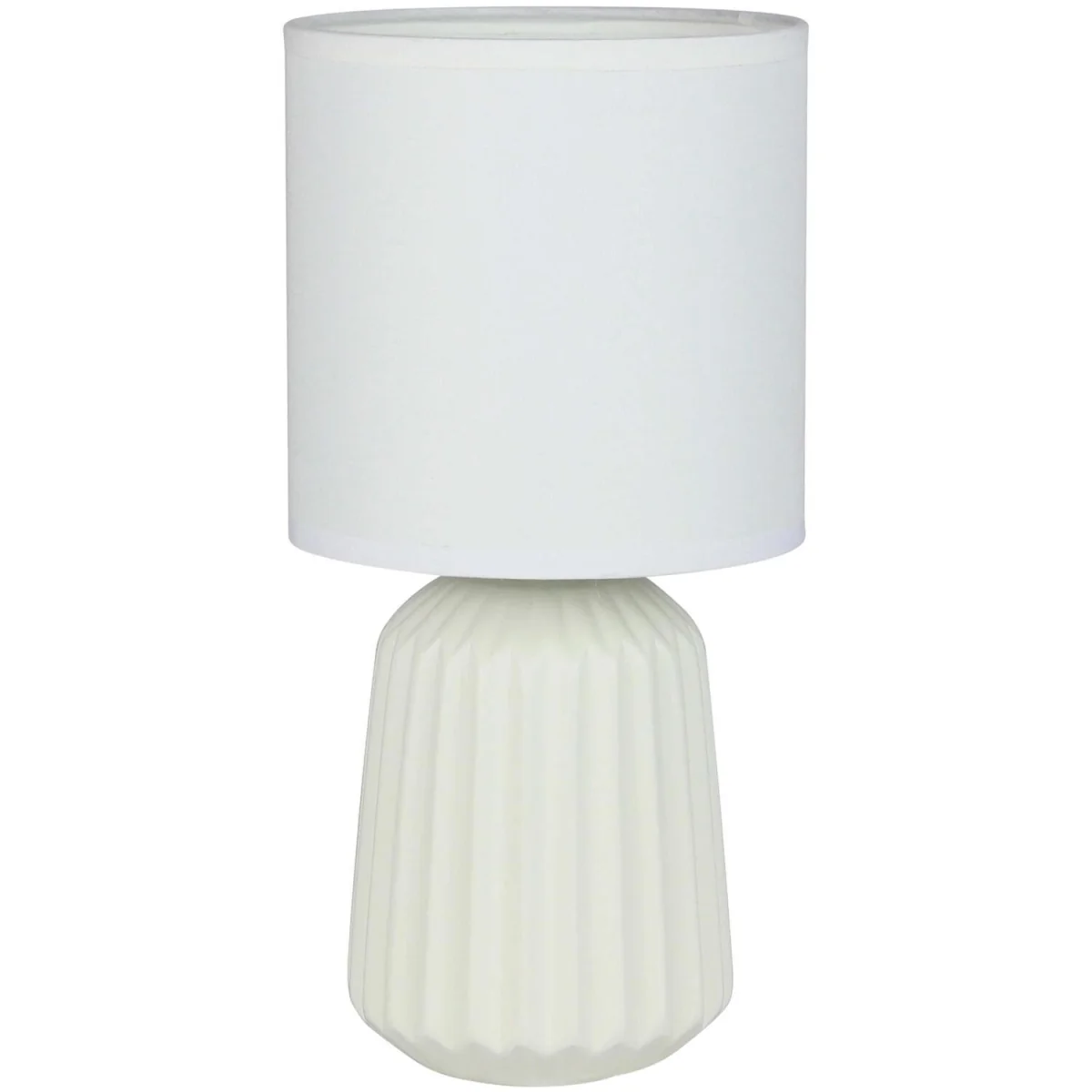 Set Of 2 Fox Table Lamp With Shades - White Glaze And White Cotton – image 2