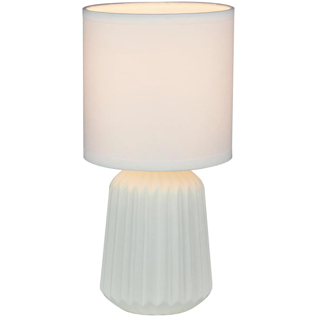 Set Of 2 Fox Table Lamp With Shades - White Glaze And White Cotton – image 3