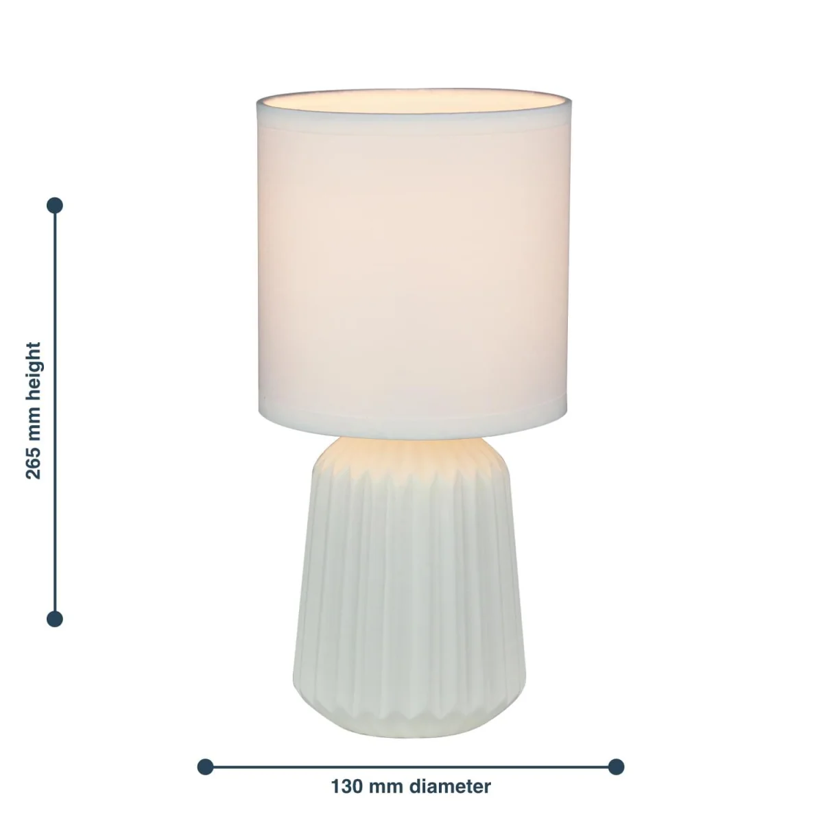 Set Of 2 Fox Table Lamp With Shades - White Glaze And White Cotton – image 5