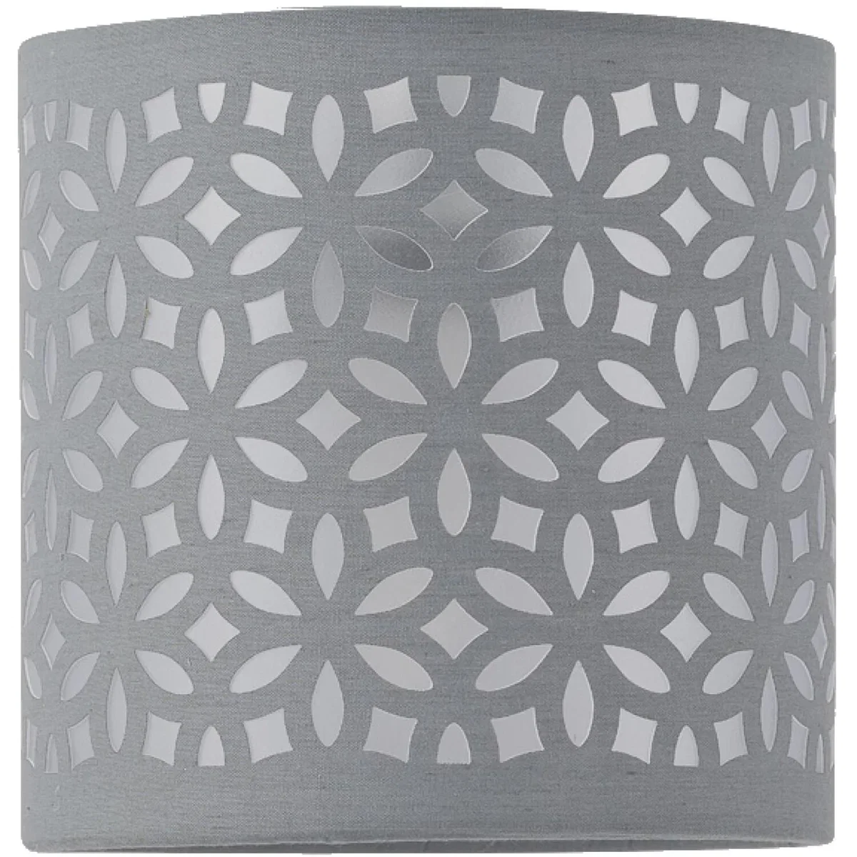 Set Of 2 Chrome Two Ball Table Lamps With Grey Cut Out Shades - Chrome & Grey – image 2