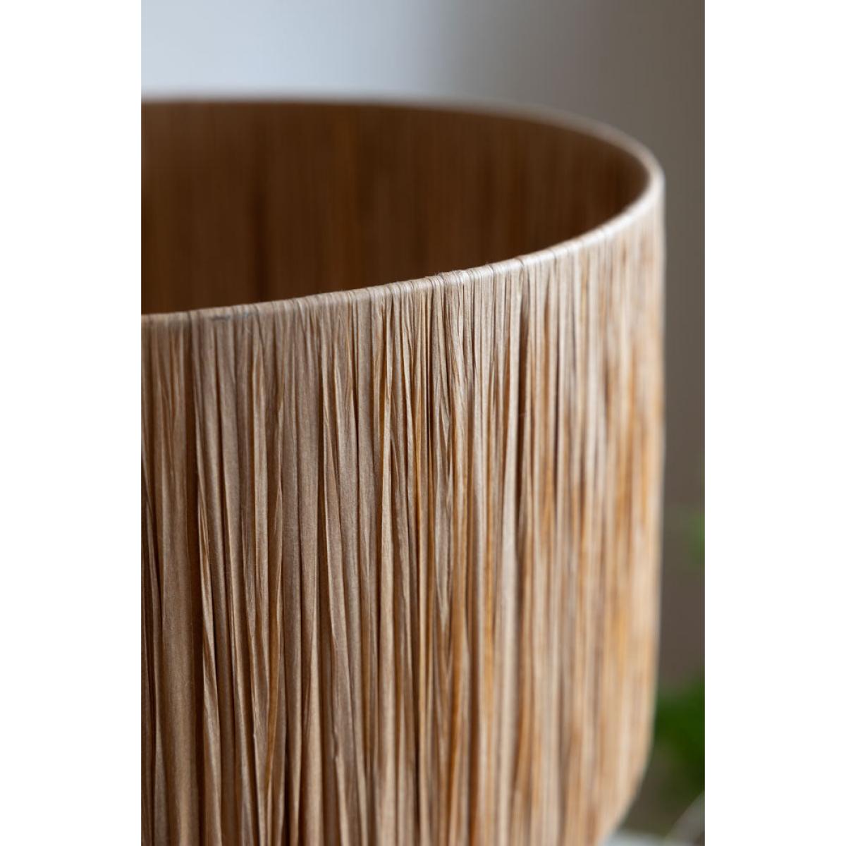 Deep Green & Off White Stripe Paper Mache Table Lamp – image 7