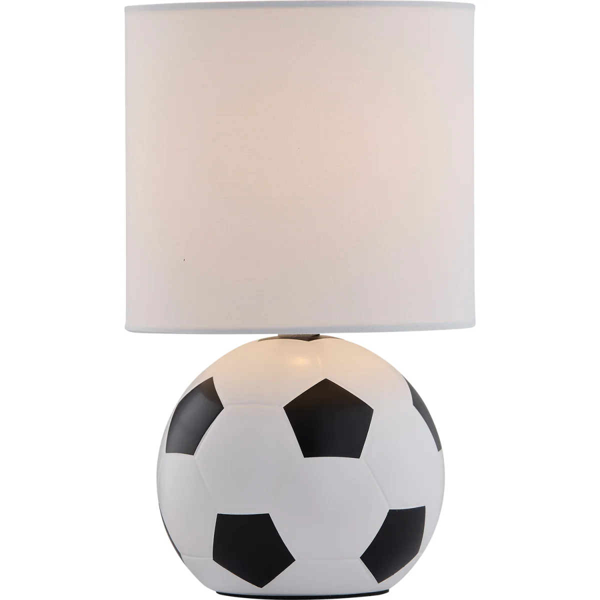 Footie Table Lamp With Shade - Black & White Football Design And White Cotton – image 3