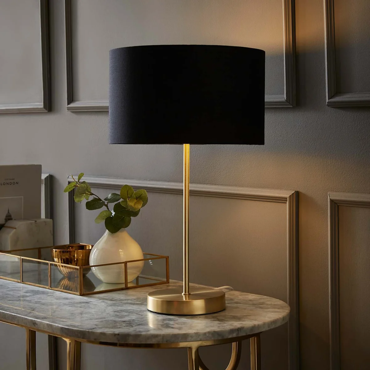 Charlie Gold Table Lamp with Metallic Shade - Black / 0.71kg – image 4