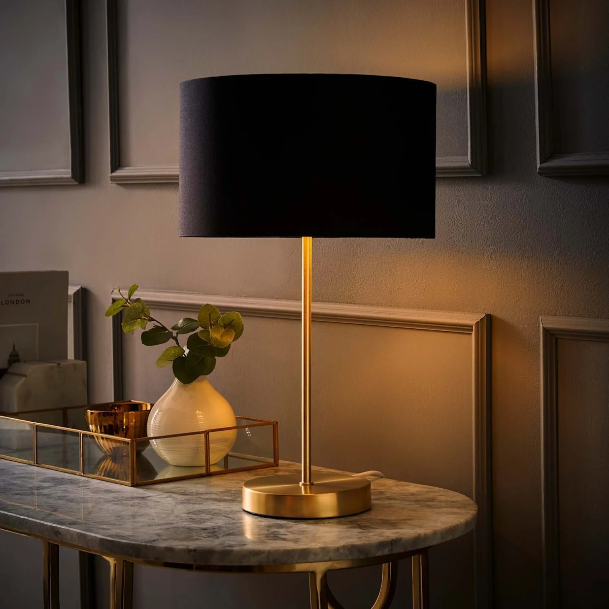 Charlie Gold Table Lamp with Metallic Shade - Black / 0.71kg – image 5