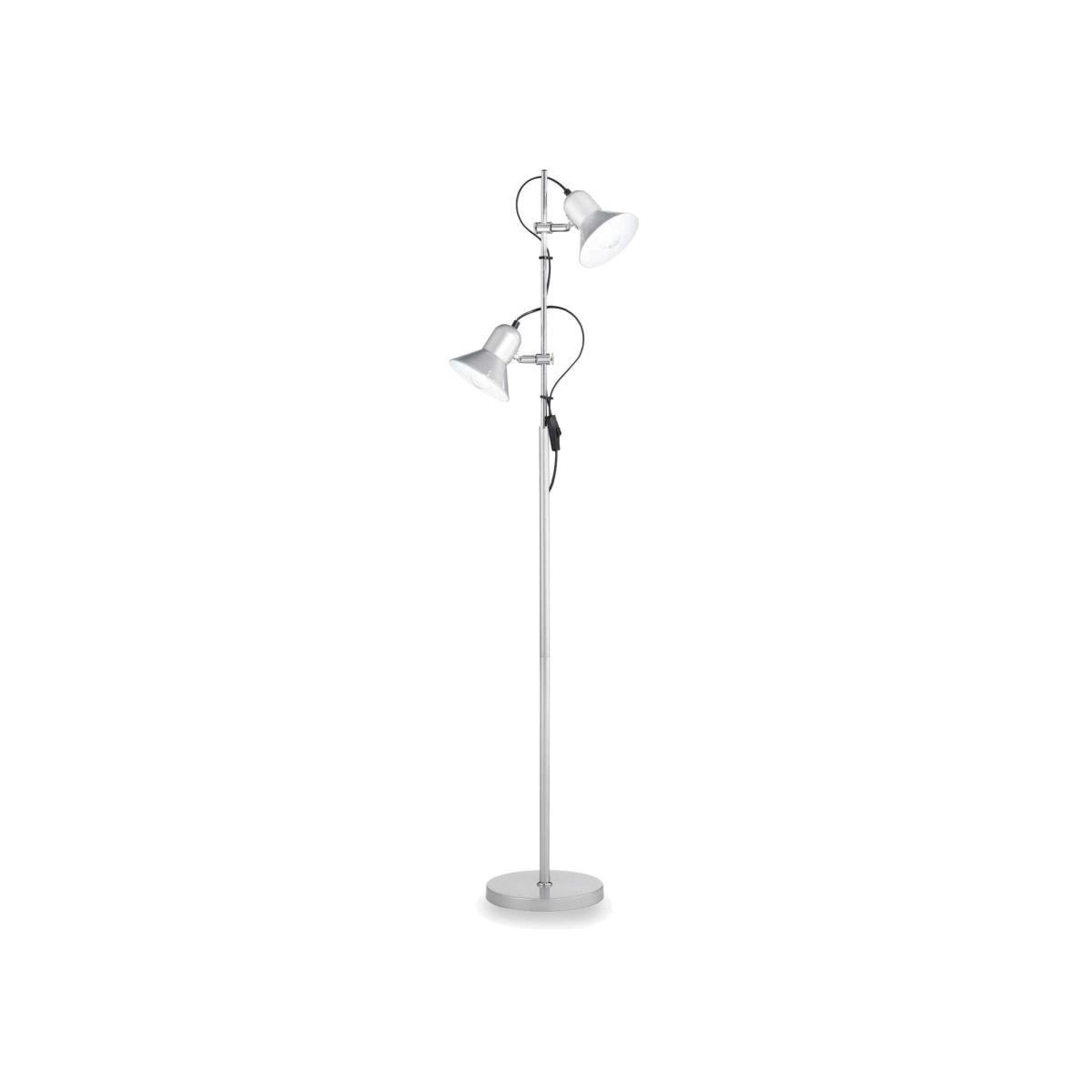 Polly 2 Light Double Floor Lamp - Silver / Silver