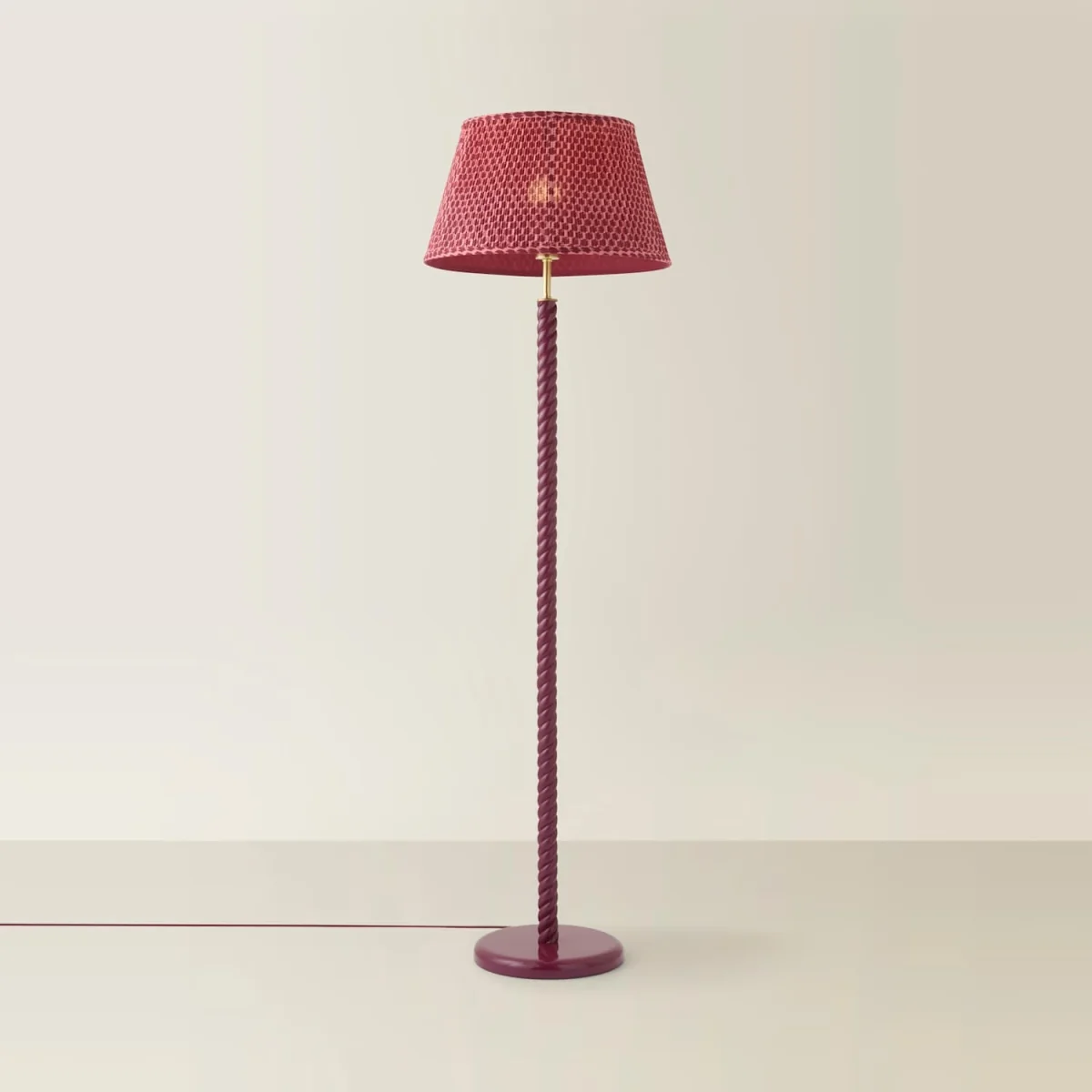 Amara Pink Twist Floor Lamp - Double Pink Pleat Shade - Pink – image 4
