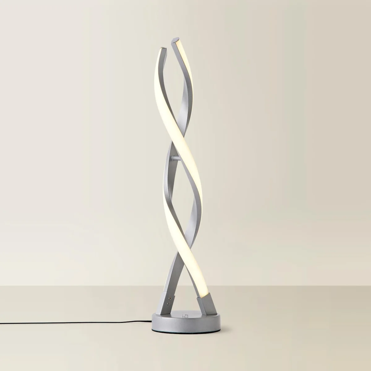 Infinity Double Twist Integrated LED Table Lamp - Silver – image 4
