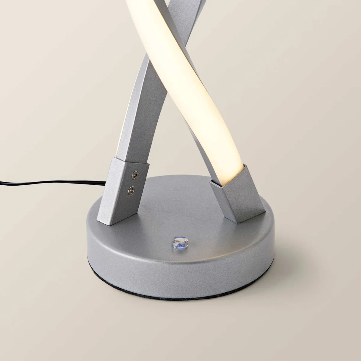 Infinity Double Twist Integrated LED Table Lamp - Silver – image 6