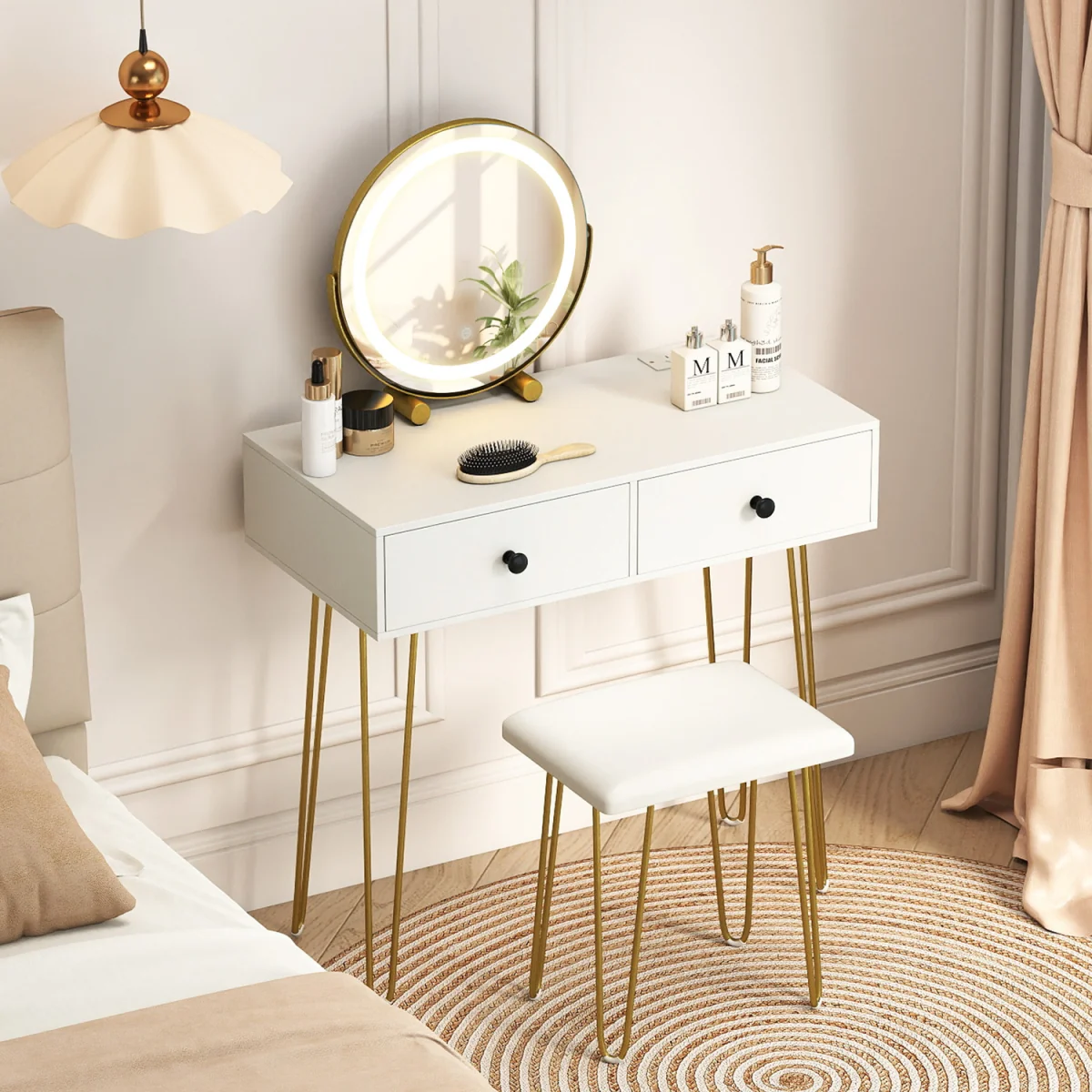 Lighted Mirror Makeup Vanity Desk – image 4