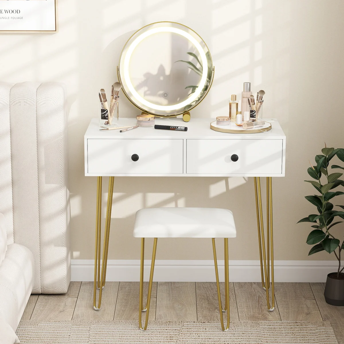 Lighted Mirror Makeup Vanity Desk – image 5