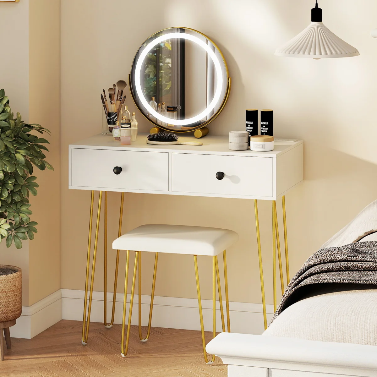 Lighted Mirror Makeup Vanity Desk – image 10