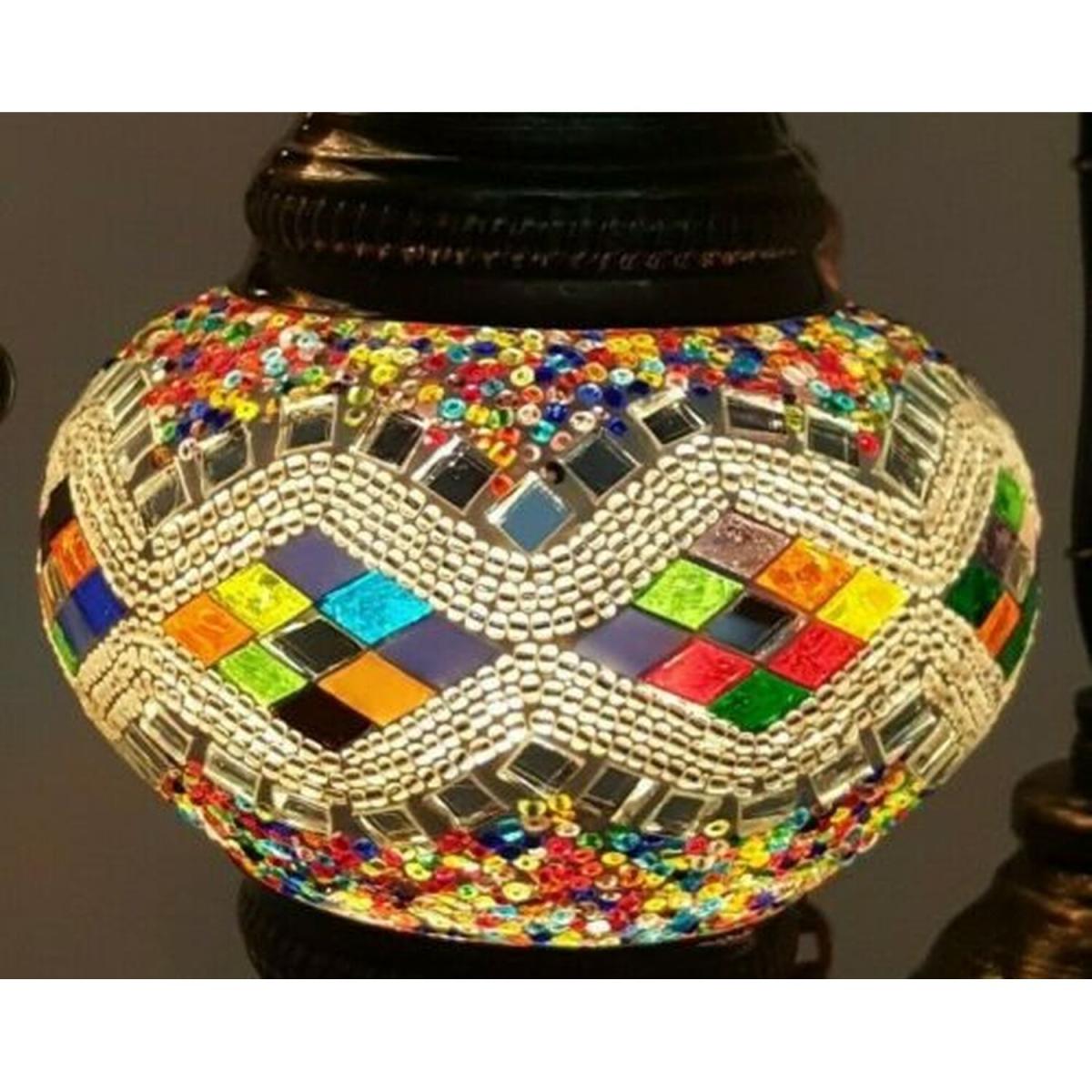Turkish Moroccan Table Desk Lamp Mosaic Glass CE - Style -21 - Green – image 3