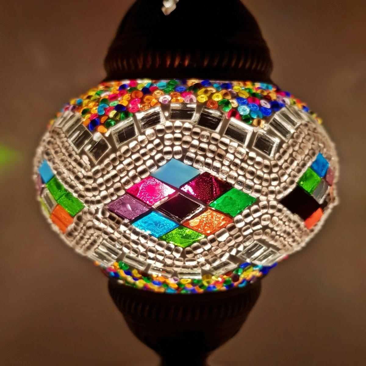 Turkish Moroccan Table Desk Lamp Mosaic Glass CE - Style -21 - Green – image 5